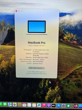 MacBook Pro 2012 Plata