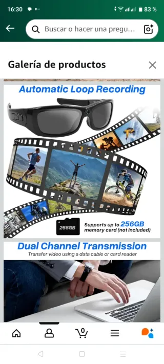 Gafas de sol con cámara espía