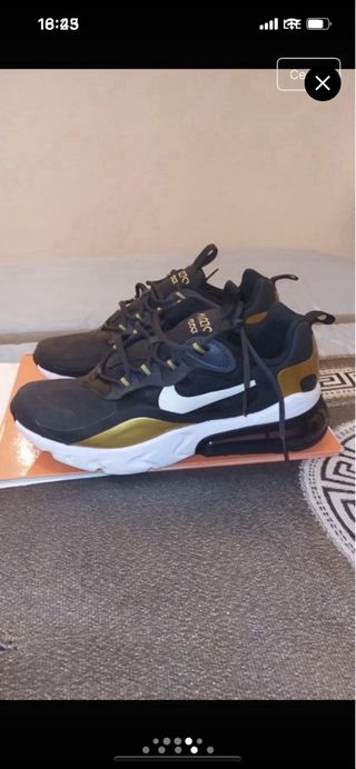 Nike Air Max React 270 Negro Dorado