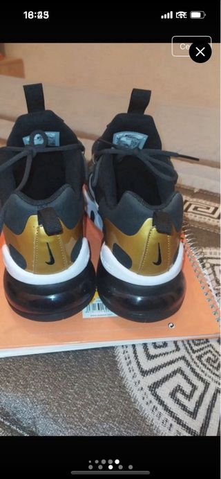 Nike Air Max React 270 Negro Dorado