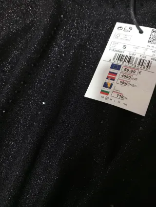 Vestido fiesta negro Cortefiel talla S