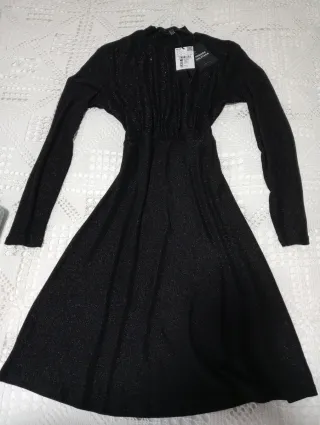 Vestido fiesta negro Cortefiel talla S