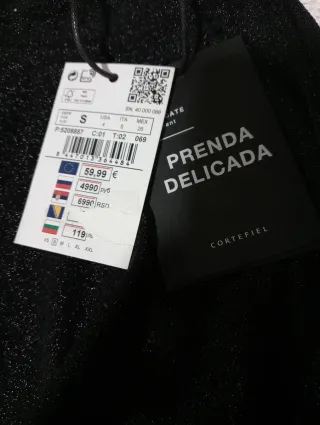 Vestido fiesta negro Cortefiel talla S