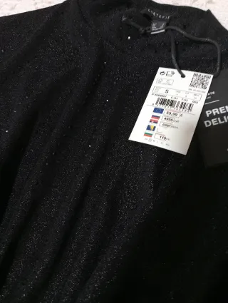 Vestido fiesta negro Cortefiel talla S