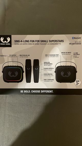 Karaoke portatil luces led Con 2 Micrófonos efecto