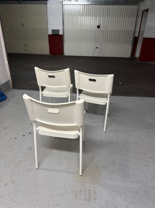 3 Sillas Blancas Ikea