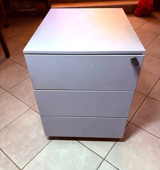 Cassettiera metallo 3 cassetti con ruote