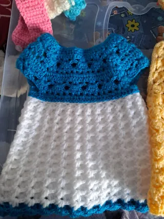 Vestido crochet reborn 32 cm