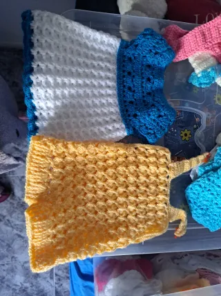 Vestido crochet reborn 32 cm