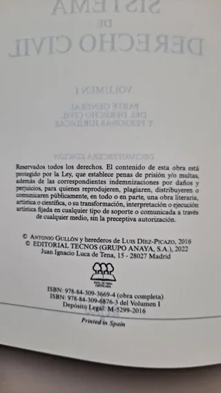 Sistema de Derecho Civil: Volumen I. Parte general