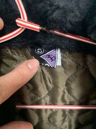 Abrigo verde mujer con cuello de pelo