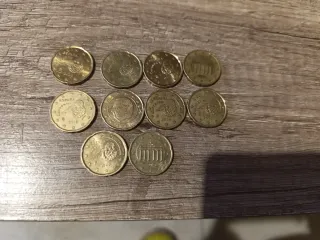 Lote 10 monedas 20 céntimos