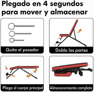 Banco De Musculación Negro y Rojo.