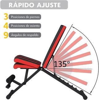 Banco De Musculación Negro y Rojo.