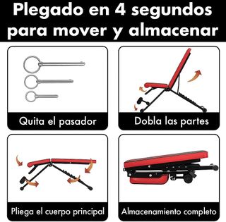 Banco De Musculación Negro y Rojo.