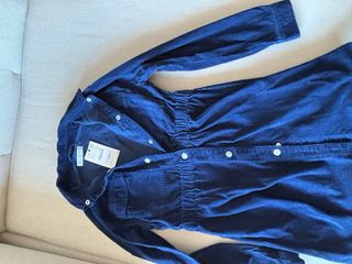 Vestido pana azul oscuro