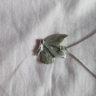 Cadena plata y mariposa colgante