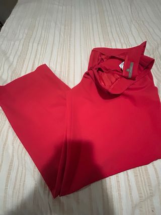 Pantalón de vestir rojo ancho