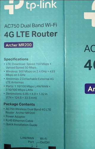 TP-Link AC750 4G LTE Router Archer MR200