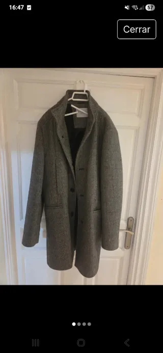 Abrigo Zara gris hombre talla L