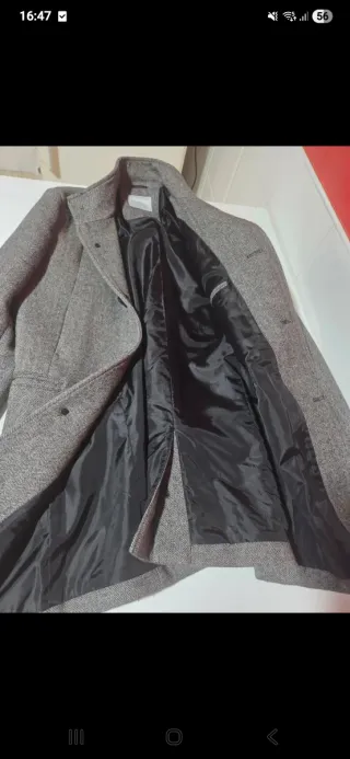 Abrigo Zara gris hombre talla L