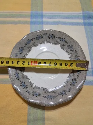 Taza y plato té vintage , Cartuja "Viejo Molino"