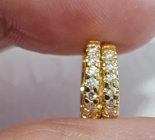 Pendientes Aro Circonitas Dorados