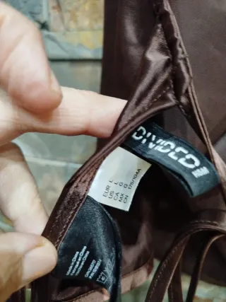 Top halter bombacho marrón,satén