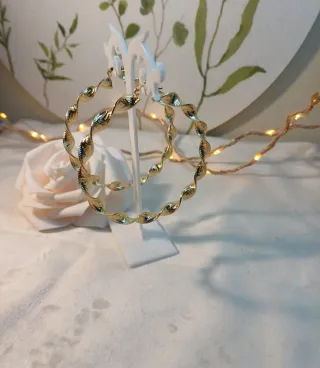 Pendientes Aro Grande Grecia Chapado Oro 18k