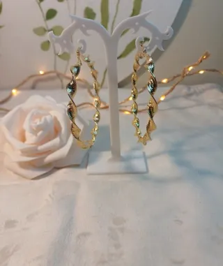 Pendientes Aro Grande Grecia Chapado Oro 18k