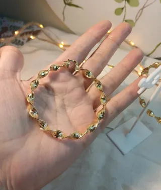 Pendientes Aro Grande Grecia Chapado Oro 18k