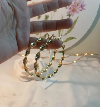 Pendientes Aro Grande Grecia Chapado Oro 18k