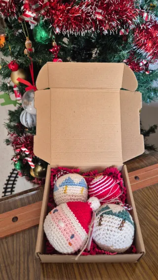 Adornos Navidad crochet. Hecho a mano (pack 4)