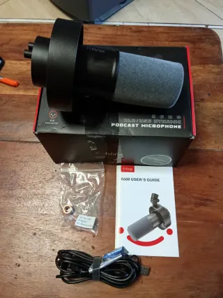 Fifine K688 Micrófono Podcast XLR/USB Negro