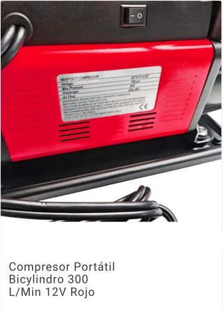 Compresor Aire Bicilíndrico 300L/Min 12V Rojo
