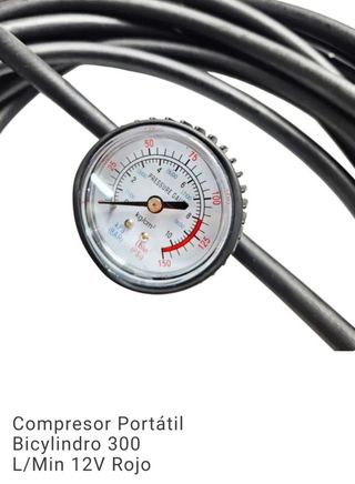 Compresor Aire Bicilíndrico 300L/Min 12V Rojo