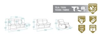 SOFÁ 3 PLAZAS ELÉCTRICO TUI