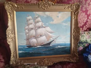 Seis cuadros antiguos con diversos motivos.