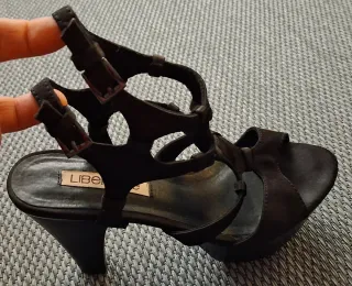 Zapatos de fiesta negros tacón plataforma