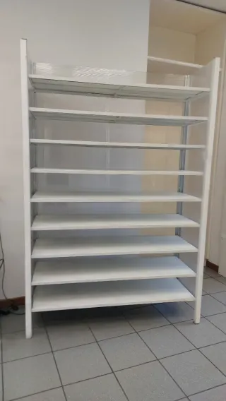 Scaffale metallo e plexiglass bianco