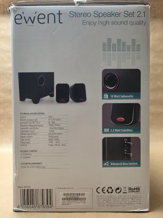 Ewent Set Altavoces 2.1 Negro nuevos