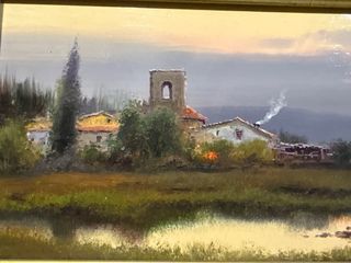 Pintura al óleo Aldea 48x32