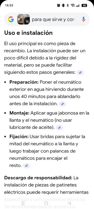 Rueda 8.5 para patinete eléctrico + cámara