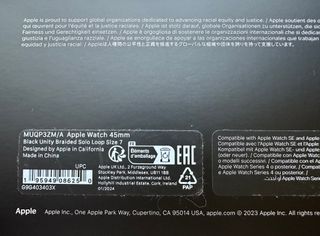 Apple Watch 45mm. Black Unity Braided Solo Loop 7