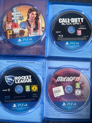 Pack 4 Videojuegos PS4: GTA V, CoD, Rocket League,