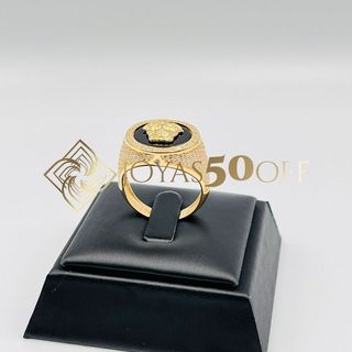 SELLO REDONDO ONIX MEDUSA. Oro 18k.