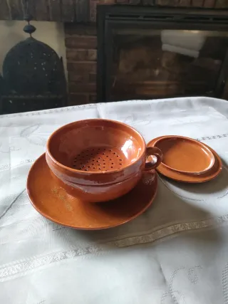 Tisanera de terracota con colador