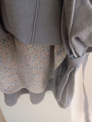 Falda midi cargo Adolfo Domínguez azul grisáceo