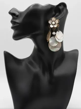 Pendientes Flor Perla Nácar Dublos