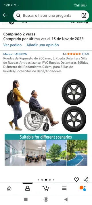 Ruedas de repuesto 200 mm